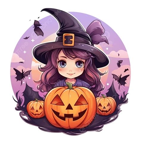 Happy Halloween Celebration Card With Pumpkin And Witch Flying