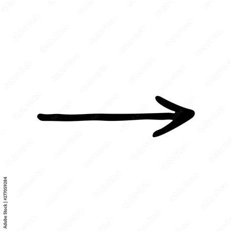 Cute Linear Hand Drawn Arrow Icon Funny Vector Black And White Arrow