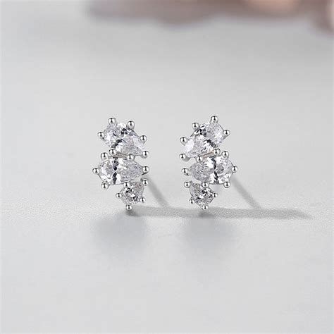 925 Sterling Silver Drop Earrings With Diamonds CJdropshipping