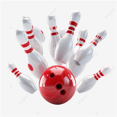 Bowling Ball Crashing Into The Pins Realistic Bowling Strike Bowling