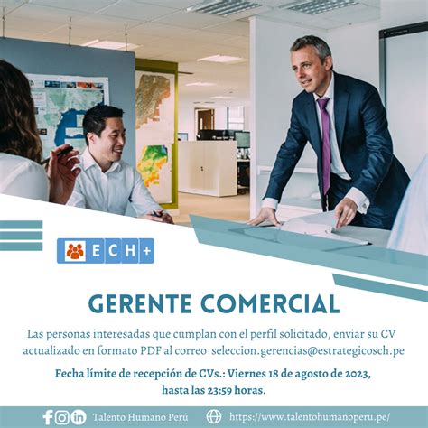 Nuevas Oportunidades De Empleo Gerente Comercial En Consultora Talento