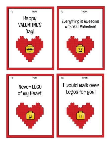 FREE Printable LEGO Valentine's Day Cards - Centsable Momma