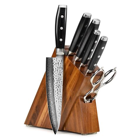 Enso HD Slim Knife Block Set - 7 Piece Acacia – Cutlery and More