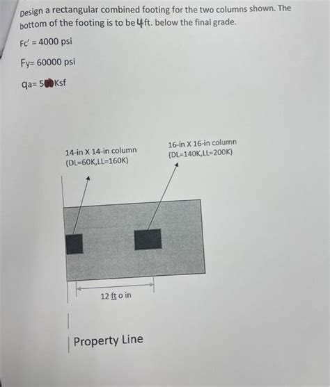 Solved Design A Rectangular Combined Footing For The Two Chegg