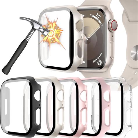 Glass Cover For Apple Watch Case 45mm 44mm 41mm 42mm 40mm 38mm Accessories Hard Screen Protector