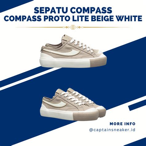 Jual Ready Stock Sepatu Compass Proto Lite Beige White 100 Original