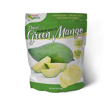 Dried Green Mango Paradise Green 6oz Sweet Dehydrated Young Golden Thai