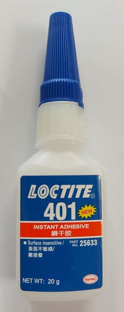 Loctite 401 Super Glue Instant Adhesive 20g Metal Rubber Ceramic Leather