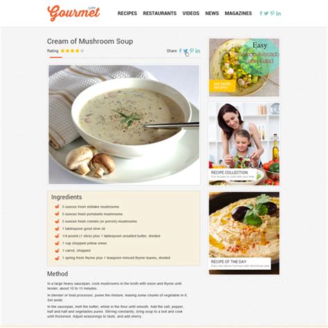 Website Design For The Foodrecipe Site Gourmettodayrecipes From