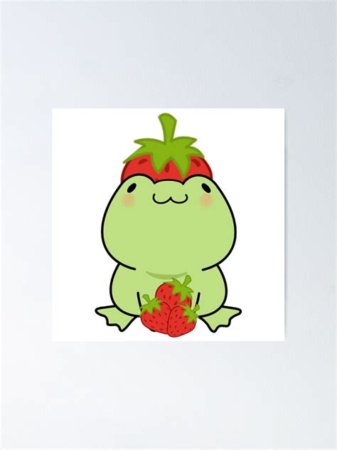 Strawberry Frog Poster By Gingerschnapps Redbubble