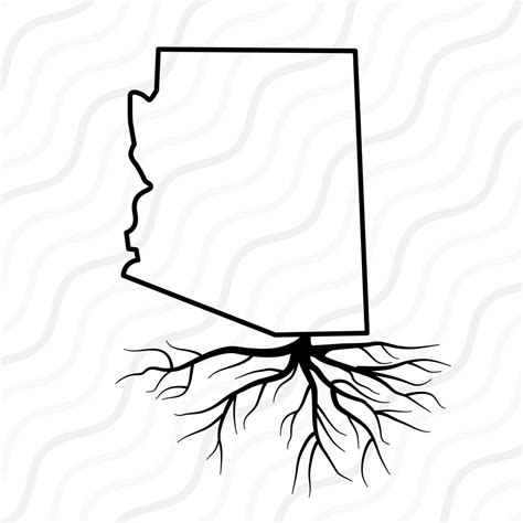 Arizona Roots Svg Arizona Outline Svg State Svg Cut Table Etsy