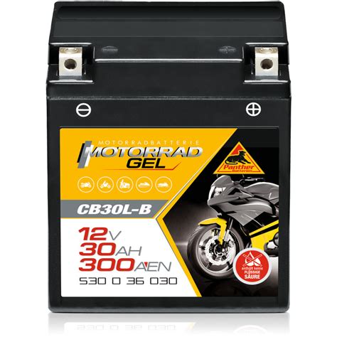 Panther Motorradbatterie Mit Gel Technologie V Ah L X B X H