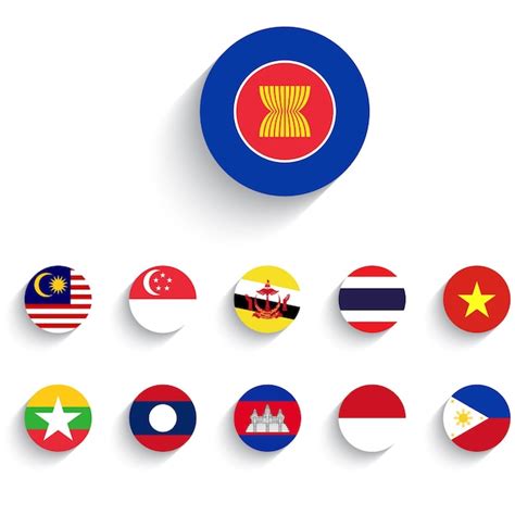 Las Banderas De La Asociaci N De Naciones Del Sudeste Asi Tico Asean