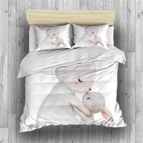 Housse De Couette Lapin Parure De Lit Lapin Heureux De Dessin Anim