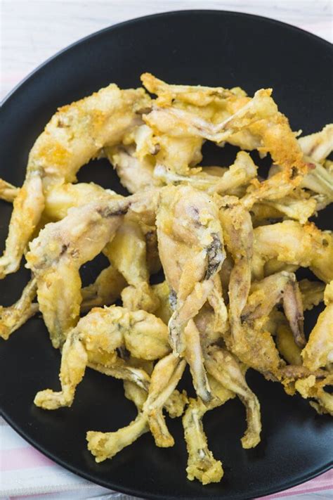 Batter Fried Frog Legs Made With Oil Egg Cornmeal Salt Black