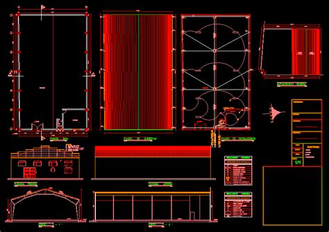 Nave Industrial En DWG 1 01 MB Librería CAD