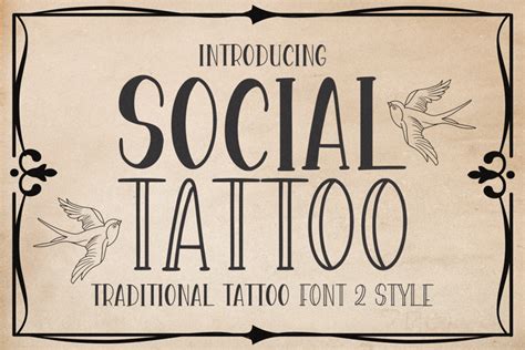 Social Tattoo Outline Font | qwrtype_foundry | FontSpace