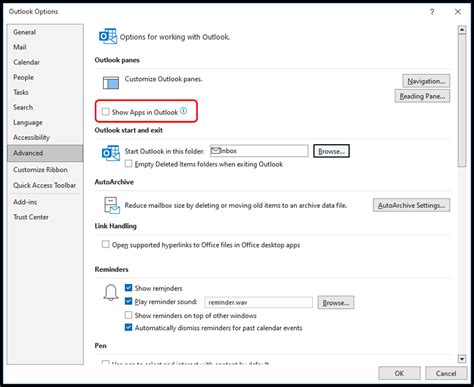 microsoft outlook settings   change