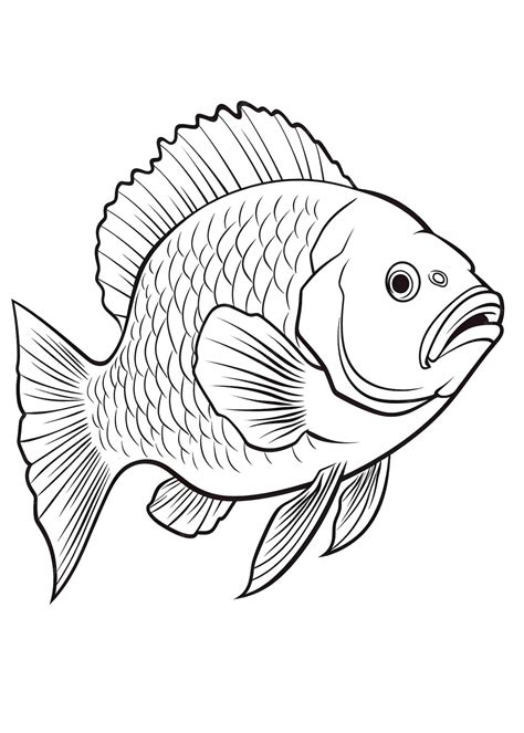 Premium Photo | Fish Coloring Page Fish Line Art coloring page Fish ...