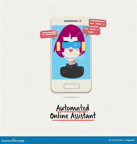 Automated Online Assistant. a Virtual Assistant Stock Illustration