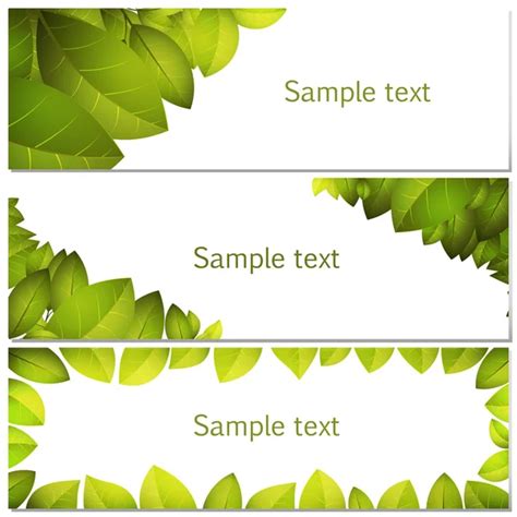 Green Leaves Banners Stock Vector Image By ©vectortatu 126475338