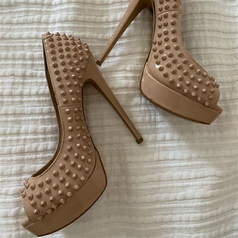 Steve Madden Shoes Steve Madden Nude Studded Heel Poshmark