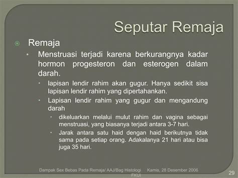 Bahaya Sex Bebas Pada Remaja Ppt