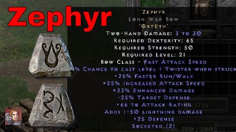 Diablo II Resurrected Rune Words Zephyr Ort Eth YouTube