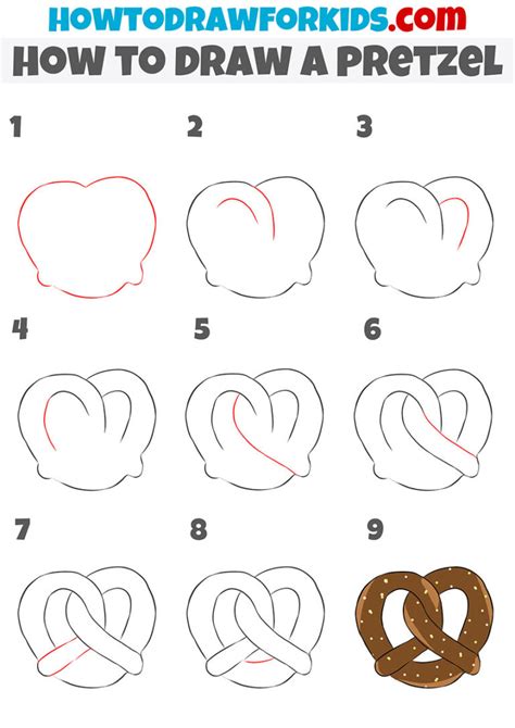 How To Draw A Pretzel Easy Drawing Tutorial For Kids