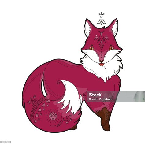 Vector Image Of A Cute Fox Design Isolated On A White Background Stock