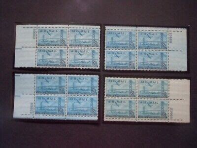 C36 25c S F Bay Bridge Plate Block 23668 Matched Set MNH OG Incs New