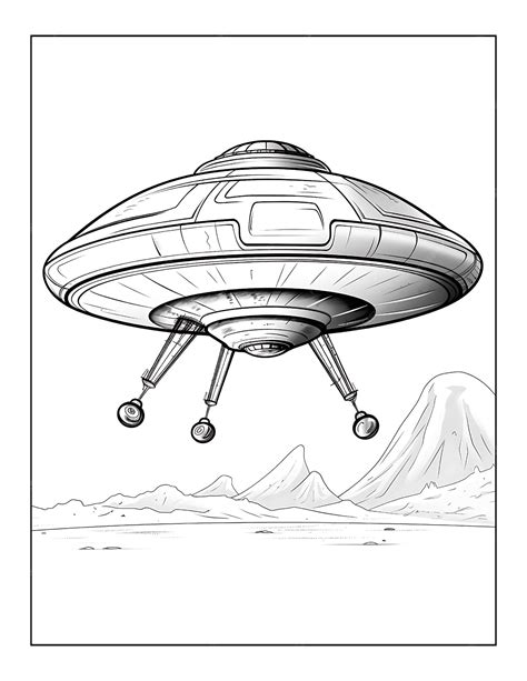 Premium Photo | Alien Spaceship Coloring Pages for KDP