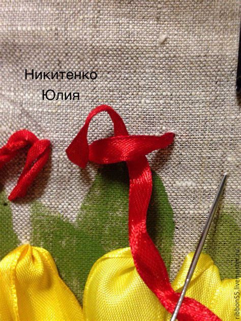 How To Easily Embroider A Little Flower With Ribbons Журнал Ярмарки Мастеров