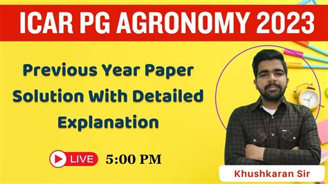 Icar Pg Agronomy Previous Year Paper Solution With Detailed