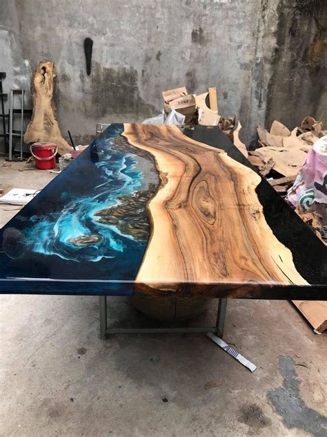 GIANT Coffee Table Epoxy Table River Table Ocean Table Etsy Wood