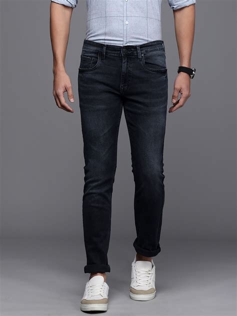 Buy Louis Philippe Jeans Men Navy Blue Slim Fit Low Rise Light Fade