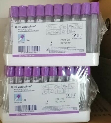 Bd Vacutainer Ml K Edta Blood Collection Tubes Count In