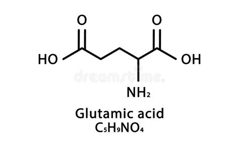 Glutamic Acid Molecular Structure Glutamate Skeletal Chemical Formula