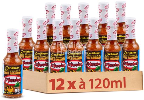 Salsa Habanero Caribbean El Yucateco Kiste 12 St Je 120 Ml [mhd 17 Mai 2025] Mexhaus