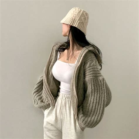 [5color]ケーブルニットパーカー | ファッション通販サイト NUGU