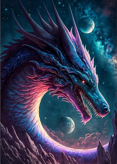 Qenspe D Diamond Painting Kit Dragon Diamond Art For Adults Full