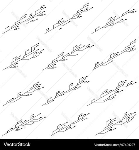 Set of isometric printed circuit board pcb tracks Vector Image