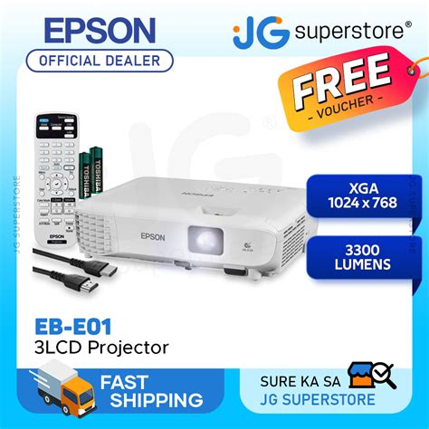 Epson EB E10 EB E01 XGA 3LCD Projector USB HDMI W 1024 X 768