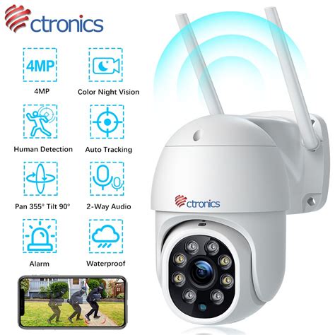 Ctronics Mp Kamera Wifi Zewn Trzna Ptz Kamera Ip Bezpiecze Stwa