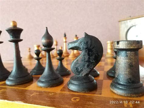 Soviet Chess Set Old Russian Vintage Wooden Chess Game Ussr Etsy In