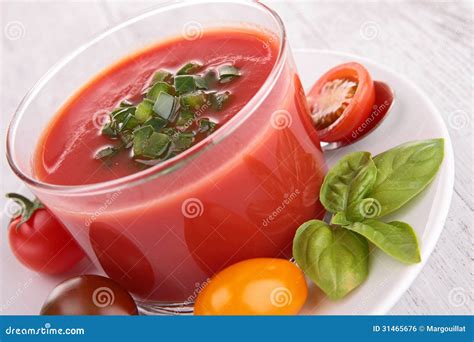 Gazpacho Sopa Fria Foto De Stock Imagem De Madeira 31465676