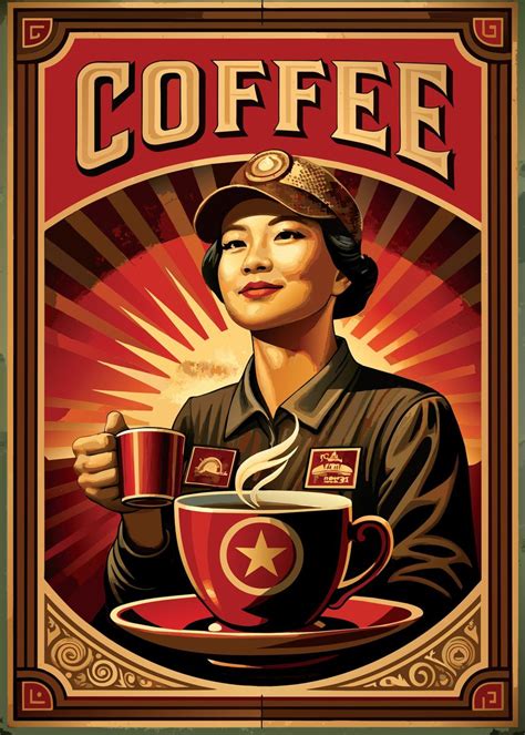 Coffee Propaganda Poster Picture Metal Print Paint By Fireabend