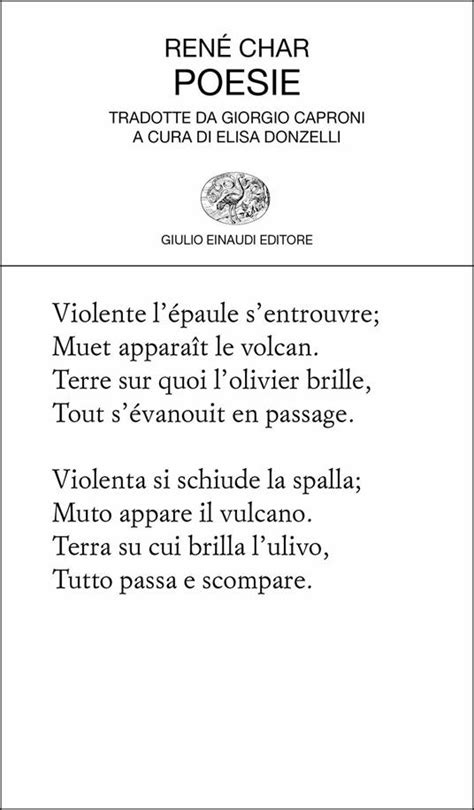 Poesie Testo francese a fronte René Char Libro Einaudi