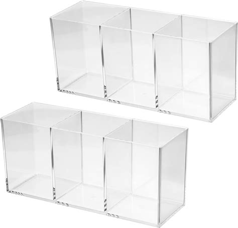 Amazon Patikil Compartments Clear Acrylic Pen Holder Pack