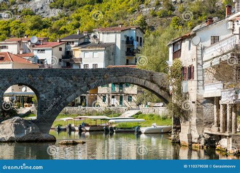 The Old Arched Stone Bridge Of Rijeka Crnojevica Montenegro Editorial